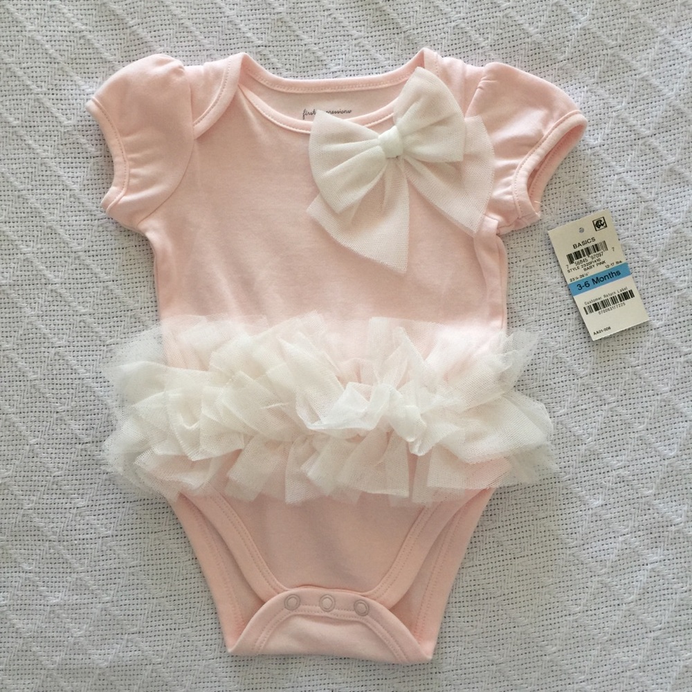 Baby girl onesie with tutu and bow